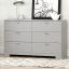 Soft Gray Nursery Double Dresser with Extra Deep Soft Close Drawers