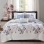 Blue Floral Reversible Full Microfiber Quilt Set