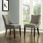 Granite Upholstered Parsons Side Chair with Wood Accents