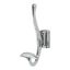 Contemporary Polished Nickel Dual-Hook Wall Mount