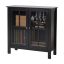 Transitional Black MDF Vertical Curio Cabinet with Tempered Glass Doors