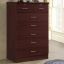 Mahogany Vertical 7-Drawer Dresser Chest with Dual Locks