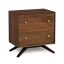 Astrid 2-Drawer Walnut and Dark Chocolate Nightstand