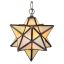 Moravian Star 1-Light Pendant in Mahogany Bronze and Beige Glass