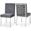 Opal Gray Velvet Dining Chair with Chrome Legs