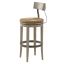 Rustic Driftwood Brown Swivel Bar Stool with Metal Accents
