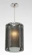 Matte Black Bronze Textured Glass Drum Pendant Light