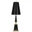 Edison Black Lacquered Metal Table Lamp with Opaque Parchment Shade