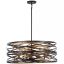 Vortic Flow 6-Light Contemporary Pendant in Dark Bronze with Mosaic Gold