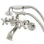 Elegant Polished Nickel Wall-Mount Clawfoot Tub Faucet with Handshower