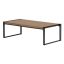 Rustic Bamboo and Metal Rectangular Coffee Table with Storage
