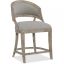 Antwerp Linen Textured Gray Barrel Back Counter Stool