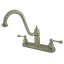 Heritage Traditional Brushed Nickel Double Handle Kitchen Faucet