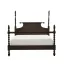 Beckett Deep Brown Acacia Queen Poster Bed with Rolling Pin Headboard