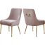 Owen Pink Velvet 21" Upholstered Side Chair with Gold Metal Legs