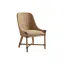 Golden Maize Leather-Strapped Rattan Side Chair with Upholstered Seat