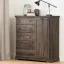 Cottage Charm Fall Oak 5-Drawer Combo Dresser with Cabinet