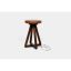 360° Swivel Saddle Leather Stool in Walnut Finish