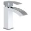 Marella 6" Modern Single Hole Bathroom Faucet in White/Polished Chrome