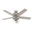 52" Brushed Nickel Ceiling Fan with LED Light and Remote
