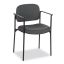 Contemporary Charcoal Fabric Guest Chair with Metal Frame