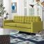 Empress Wheatgrass Tufted Fabric Sofa with Solid Wood Legs