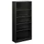 Adjustable Charcoal Heavy-Gauge Steel 5-Shelf Bookcase