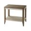 Mangrove Finish Primavera & Beech Rectangular Side Table with Leather Frieze