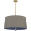 Carter Gray Drum Chandelier with Polished Nickel Accents and Crystal Finial