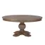 Elegant 72" Round Reclaimed Mango Wood Dining Table in Weathered Teak