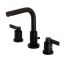 NuvoFusion 8" Matte Black Widespread Bathroom Faucet with Brass Pop-Up