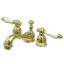 Restoration Mini Widespread Lavatory Faucet in Polished Brass with Porcelain Lever