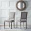 Elegant Light Gray Upholstered Wood Side Chair with Fluted Frame