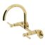 Concord Polished Brass Dual-Lever Wall-Mount Kitchen Faucet