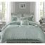 Seafoam Green Cotton Queen Comforter Set with Decorative Pillows