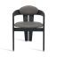 Charcoal Ceruse Wood Frame Faux Leather Upholstered Arm Chair