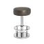Cityscape Gray Faux Leather Swivel Counter Stool with Polished Nickel Frame