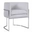 Chic Giselle 24" Contemporary Gray Velvet Armchair with Silver Metal Frame
