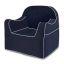 Navy Blue and White Piping Kids Foam Armchair