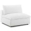 Commix Plush White Polyester Oversized Armless Chair