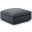 Commix Luxe Linen-Textured Gray Overstuffed Ottoman