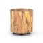 Contemporary Spalted Primavera Wood & Metal Round End Table