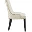 Beige Upholstered Wood Dining Side Chair with Nailhead Trim