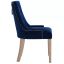 Elegant Navy Velvet Parsons Side Chair with Wood Accents, Set of 4