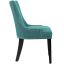 Regal Teal Hourglass High-Back Upholstered Wood Side Chair