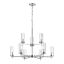 Zire Chrome 9-Light Chandelier with Clear Glass Shades
