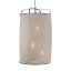 Dunne Aged Iron Drum Pendant with Natural Linen Shade