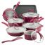 Burgundy Shimmer Aluminum Nonstick 13-Piece Cookware Set