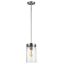 Zire Mini Pendant Light in Brushed Nickel with Glass Shade
