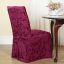 Elegant Burgundy Leaf Pattern Dining Chair Slipcover
